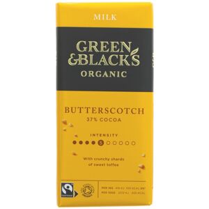 Green & Black's Green & Blacks Milk Chocolate & Butterscotch -90g ( pack of 15 ) Green & Black's Green & Blacks Milk Chocolate & Butterscotch -90g ( pack of 15 )