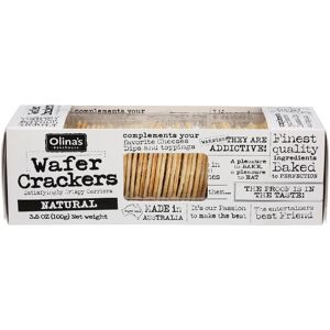 Olina's Bakehouse Natural Wafer Crackers 100g (Pack of 12) Olina's Bakehouse Natural Wafer Crackers 100g (Pack of 12)