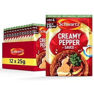 Schwartz Creamy Pepper Sauce 25 G Serves 4 Pack of 12 Rich & Creamy Delicious Steak Schwartz Creamy Pepper Sauce 25 G Serves 4 Pack of 12 Rich & Creamy Delicious Steak