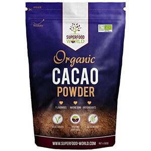 Superfood World Organic Peruvian Raw Cacao - Premium Cocoa Powder 500g - Nature's Chocolate Powd Superfood World Organic Peruvian Raw Cacao - Premium Cocoa Powder 500g - Nature's Chocolate Powd