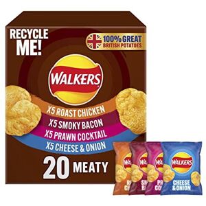 Walkers Meaty Variety Multipack Crisps Box 20x25g Walkers Meaty Variety Multipack Crisps Box 20x25g