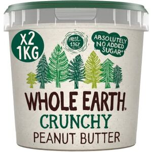 Whole Earth Crunchy Peanut Butter 2 x 1kg, Original Nut Spread Made with All Nat Whole Earth Crunchy Peanut Butter 2 x 1kg, Original Nut Spread Made with All Nat