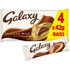 Galaxy Smooth Milk Chocolate Bars, Snack Bars, Sharing Pack, 4 x 42g Galaxy Smooth Milk Chocolate Bars, Snack Bars, Sharing Pack, 4 x 42g