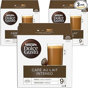 Nescafe NESCAF? Dolce Gusto Caf? Au Lait Intenso Coffee Pods, 16 Capsules (48 Servings, Nescafe NESCAF? Dolce Gusto Caf? Au Lait Intenso Coffee Pods, 16 Capsules (48 Servings,
