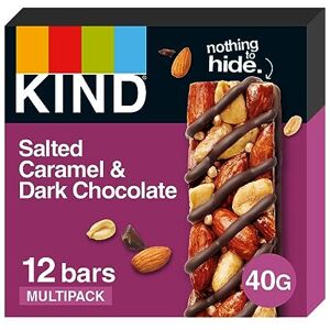 FLUSH KIND KIND TO YOUR SKIN, KIND TO YOUR PLANET KIND Salted Caramel Dark Chocolate Snack Bars - Gluten Free, 60% Nuts, High Prot FLUSH KIND KIND TO YOUR SKIN, KIND TO YOUR PLANET KIND Salted Caramel Dark Chocolate Snack Bars - Gluten Free, 60% Nuts, High Prot
