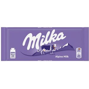 KidzBuzz (Pack of 10) Milka Alpine Milk Chocolate Bar 100g Delicious Bar KidzBuzz (Pack of 10) Milka Alpine Milk Chocolate Bar 100g Delicious Bar