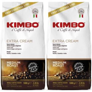 Kimbo Extra Cream Espresso Coffee Beans 2x1kg Pack of 2 - Medium Roast Arabica/R Kimbo Extra Cream Espresso Coffee Beans 2x1kg Pack of 2 - Medium Roast Arabica/R