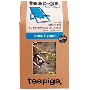 Tea Pigs Teapigs Lemon and Ginger Tea Bags Made With Whole Leaves (1 Pack of 50 Tea Bags) Tea Pigs Teapigs Lemon and Ginger Tea Bags Made With Whole Leaves (1 Pack of 50 Tea Bags)