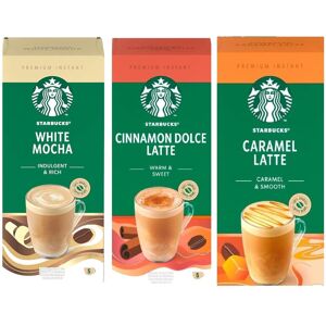 Starbucks Variety Pack Premium Instant Coffee Sachets Flavours inc. White Mocha, Caramel L Starbucks Variety Pack Premium Instant Coffee Sachets Flavours inc. White Mocha, Caramel L