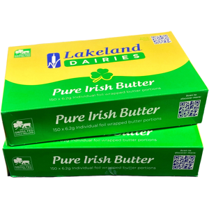 GREAT BRITISH TRADING LIMITED Lakeland Irish Salted Butter 2 x 150 Individual Foil Wrapped Portions GREAT BRITISH TRADING LIMITED Lakeland Irish Salted Butter 2 x 150 Individual Foil Wrapped Portions