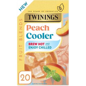 Twinings Peach Cooler. Peach Flavoured Fruit Infusion Tea Bags. 20 tea bags. Twinings Peach Cooler. Peach Flavoured Fruit Infusion Tea Bags. 20 tea bags.