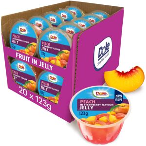 Dole Peach in Strawberry Jelly Fruit Pots 20 x 123g, Healthy Snack Made with Fresh Fr Dole Peach in Strawberry Jelly Fruit Pots 20 x 123g, Healthy Snack Made with Fresh Fr