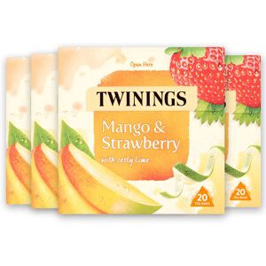 Twinings Mango, Strawberry & Lime Fruit Tea, 80 Tea Bags (Multipack of 4 x 20 Tea Bags) Twinings Mango, Strawberry & Lime Fruit Tea, 80 Tea Bags (Multipack of 4 x 20 Tea Bags)