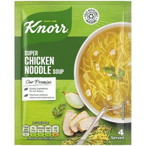 Knorr Super Chicken Noodle Soup Mix packet soup free from artificial colours and Knorr Super Chicken Noodle Soup Mix packet soup free from artificial colours and