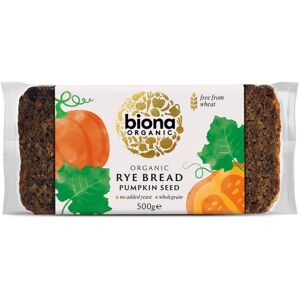 Biona Organic Rye Bread with Pumpkin Seed 500 g, Pack of 7- Free from Wheat, No Biona Organic Rye Bread with Pumpkin Seed 500 g, Pack of 7- Free from Wheat, No