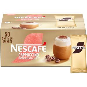 Nescafe NESCAFÉ Cappuccino Unsweetened Instant Coffee Sachets – 50 x 14.2g, British Milk Nescafe NESCAFÉ Cappuccino Unsweetened Instant Coffee Sachets – 50 x 14.2g, British Milk