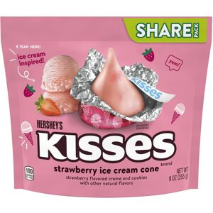 Hershey's Kisses Strawberry Ice Cream Cone Share Size 255g Hershey's Kisses Strawberry Ice Cream Cone Share Size 255g