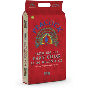 Peacock, Easy Cook, Long Grain Rice 10kg Peacock, Easy Cook, Long Grain Rice 10kg