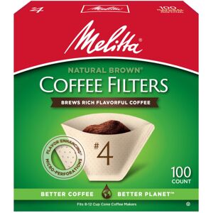 Melitta #4 Cone Coffee Filters Unbleached Natural Brown 100 Count Pack of 6 60 Melitta #4 Cone Coffee Filters Unbleached Natural Brown 100 Count Pack of 6 60