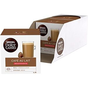 Nescafe Dolce Gusto Caf? Au Lait Decaffeinated Coffee Pods (Pack of 3, Total 48 Nescafe Dolce Gusto Caf? Au Lait Decaffeinated Coffee Pods (Pack of 3, Total 48