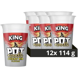 Pot Noodle Sticky Rib King Pot instant vegan* snack quick to make noodles 12x 11 Pot Noodle Sticky Rib King Pot instant vegan* snack quick to make noodles 12x 11