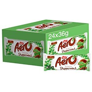 Nestle Aero Bubbly Peppermint Mint Chocolate Bars, 24 x 36 g Nestle Aero Bubbly Peppermint Mint Chocolate Bars, 24 x 36 g