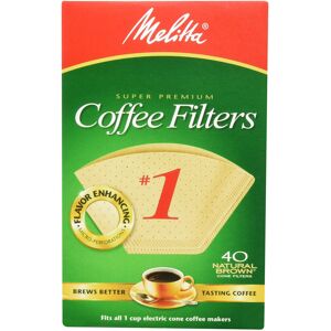 Melitta 620122 40 Count #1 Natural Brown Cone Coffee Filters (Pack of 5) Melitta 620122 40 Count #1 Natural Brown Cone Coffee Filters (Pack of 5)