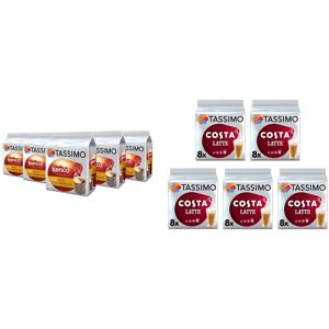 Tassimo Kenco Colombian Coffee Pods X16 (Pack of 5, Total 80 Drinks) & Costa Lat Tassimo Kenco Colombian Coffee Pods X16 (Pack of 5, Total 80 Drinks) & Costa Lat