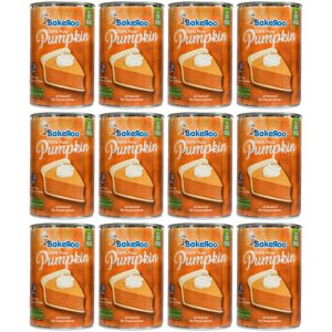 (Case of 12) Bakeroo Tinned Pumpkin Puree (Pumpkin Pie Filling) - 425g, 100% Nat (Case of 12) Bakeroo Tinned Pumpkin Puree (Pumpkin Pie Filling) - 425g, 100% Nat