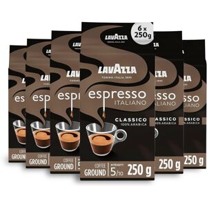 Lavazza, Espresso Italiano Classico, Ground Coffee, 6 Packs of 250g, Ideal for M Lavazza, Espresso Italiano Classico, Ground Coffee, 6 Packs of 250g, Ideal for M