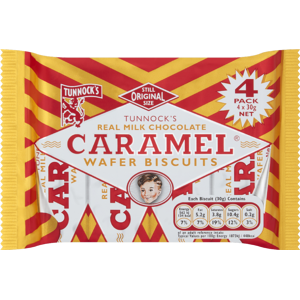 Tunnock's Caramel Wafer 4 Pack (4X30G) Tunnock's Caramel Wafer 4 Pack (4X30G)