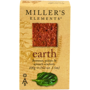 Border Artisan Biscuits Miller's Elements Earth Crackers 100G Border Artisan Biscuits Miller's Elements Earth Crackers 100G