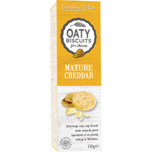 Grandma Wild's Oaty Biscuits For Cheese - Mature Cheddar 130G Grandma Wild's Oaty Biscuits For Cheese - Mature Cheddar 130G