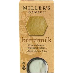 Border Artisan Biscuits Miller's Damsel Buttermilk Wafers 125G Border Artisan Biscuits Miller's Damsel Buttermilk Wafers 125G