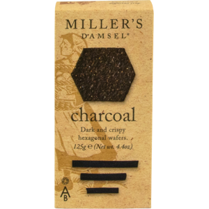 Border Artisan Biscuits Miller's Damsel Charcoal Wafers 125G Border Artisan Biscuits Miller's Damsel Charcoal Wafers 125G
