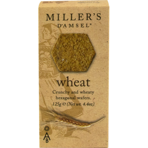 Border Artisan Biscuits Miller's Damsel Wheat Wafers 125G Border Artisan Biscuits Miller's Damsel Wheat Wafers 125G