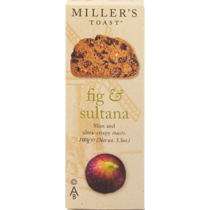 Border Artisan Biscuits Miller's Toast Fig & Sultana 100G Border Artisan Biscuits Miller's Toast Fig & Sultana 100G