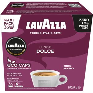 Lavazza A Modo Mio Lungo Dolce, 36 Coffee Capsules, with Aromatic Notes of Dried Lavazza A Modo Mio Lungo Dolce, 36 Coffee Capsules, with Aromatic Notes of Dried