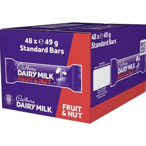 Cadbury Dairy Milk Chocolate Fruit & Nut Bar, 49g (Pack of 48) (192 Bars (4 Boxe Cadbury Dairy Milk Chocolate Fruit & Nut Bar, 49g (Pack of 48) (192 Bars (4 Boxe