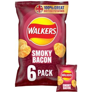 Walkers Smokey Bacon Crisps 25g x 6 per pack - Pack of 2 Walkers Smokey Bacon Crisps 25g x 6 per pack - Pack of 2