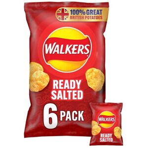 Walkers Ready Salted Crisps 25g x 6 per pack - Pack of 6 Walkers Ready Salted Crisps 25g x 6 per pack - Pack of 6