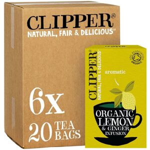 Clipper Organic Lemon & Ginger Tea Bags 120 Teabag Sachets (6x Boxes of 20) Clipper Organic Lemon & Ginger Tea Bags 120 Teabag Sachets (6x Boxes of 20)