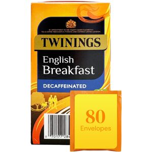 Twinings English Breakfast Decaffeinated Tea Bags, 4 Boxes of 20 Individually Wr Twinings English Breakfast Decaffeinated Tea Bags, 4 Boxes of 20 Individually Wr