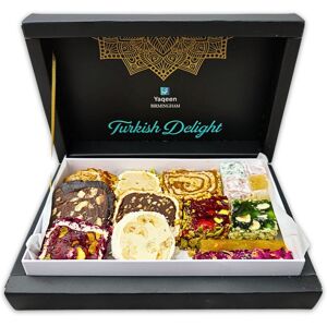 Yaqeen Turkish Delight Lokum Mix Gift Box 13 different flavours Deluxe Sweets Go Yaqeen Turkish Delight Lokum Mix Gift Box 13 different flavours Deluxe Sweets Go
