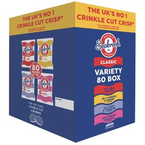 Seabrook 80 Pack Crisps Mixed Flavours Snack Box, 25g Bags Seabrook 80 Pack Crisps Mixed Flavours Snack Box, 25g Bags
