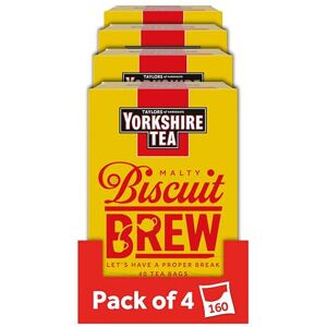 Yorkshire Tea Biscuit Brew Flavoured Tea Bags, 4 Boxes of 40 Tea Bags (Total 160 Yorkshire Tea Biscuit Brew Flavoured Tea Bags, 4 Boxes of 40 Tea Bags (Total 160