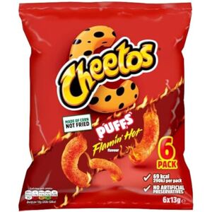 Cheetos Puffs Sweet and Spicy Flamin Hot Multipack Crisps 6x13g Cheetos Puffs Sweet and Spicy Flamin Hot Multipack Crisps 6x13g