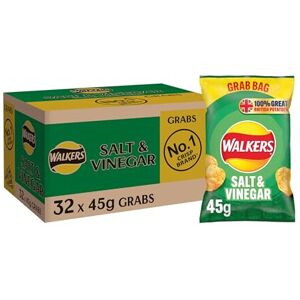 Walkers Crisps Salt & Vinegar 32X45G Walkers Crisps Salt & Vinegar 32X45G