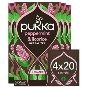 Pukka Herbs Organic Peppermint & Licorice Tea, 80 Bags - Caffeine Free Pukka Herbs Organic Peppermint & Licorice Tea, 80 Bags - Caffeine Free