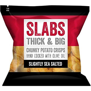 Slabs - Slightly Sea Salted Thick & Big Chunky Potato Crisps 14 x 80g Packs Slabs - Slightly Sea Salted Thick & Big Chunky Potato Crisps 14 x 80g Packs